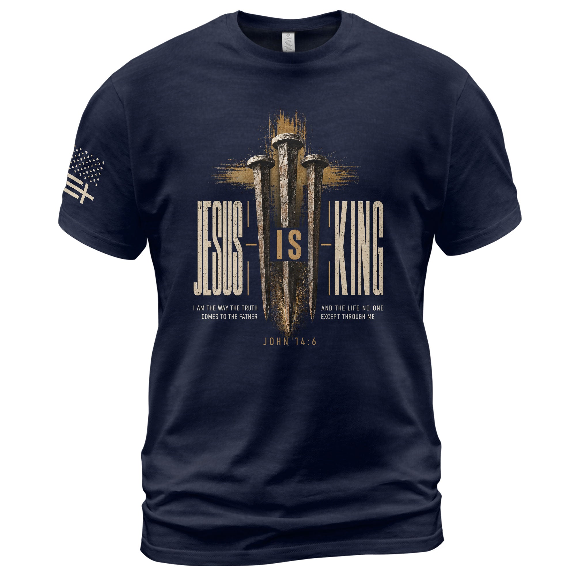 Jesus Is King T Shirt Christian Lion John 14 6 Cross Bible Verse Religious Tee Apparel - Rust Field Wear