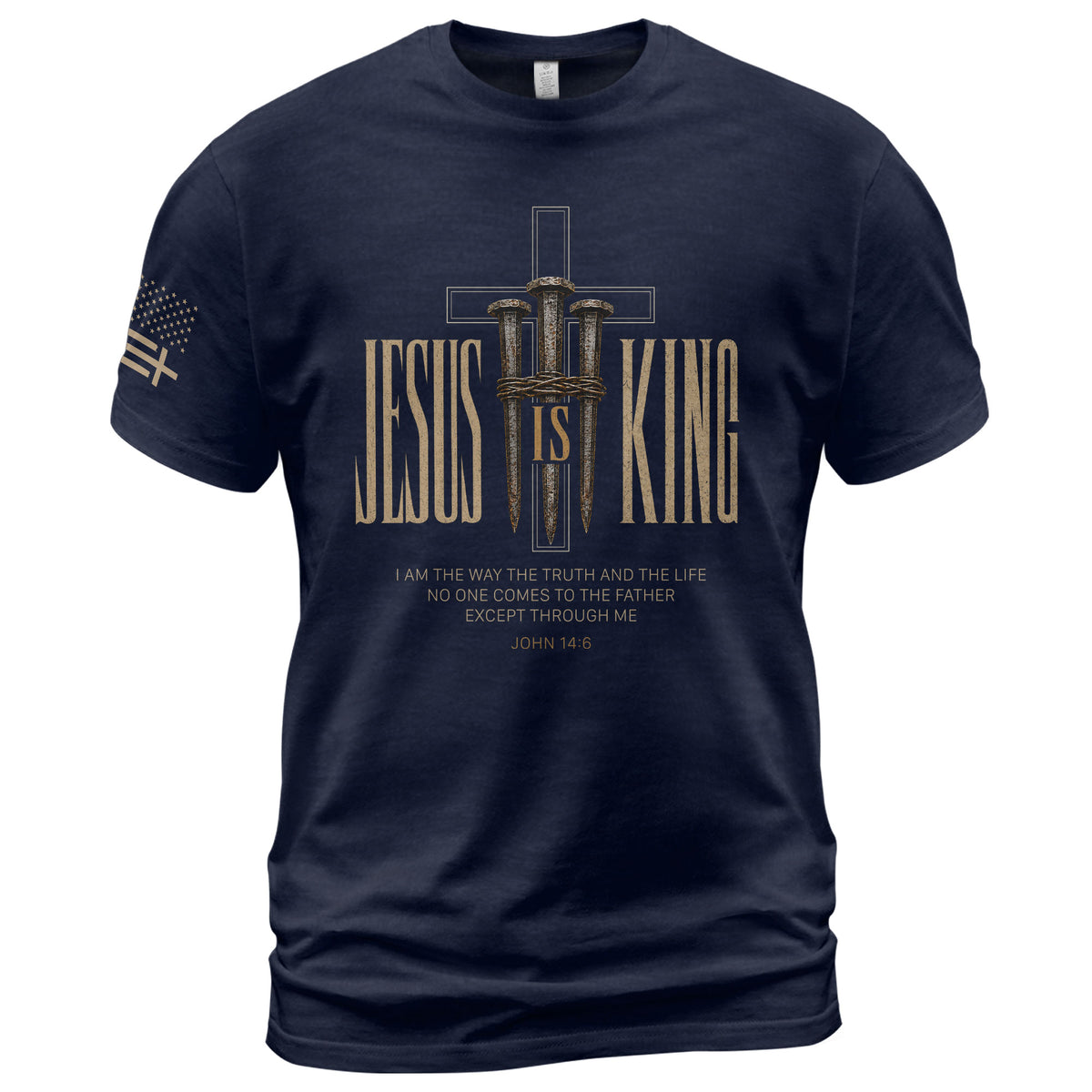 Jesus Is King T Shirt Christian Cross Nails John 14 6 Bible Verse Religious Apparel Tee - Rust Field Wear