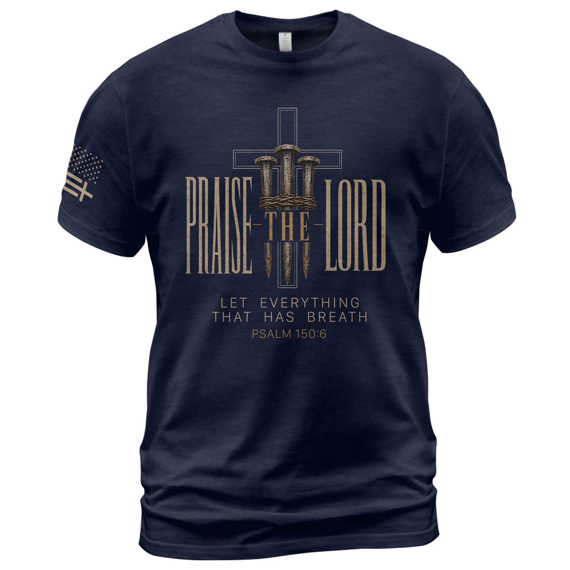Praise The Lord Psalm 150 6 Crown Of Thorns Nails Graphic Christian T Shirt Apparel Men