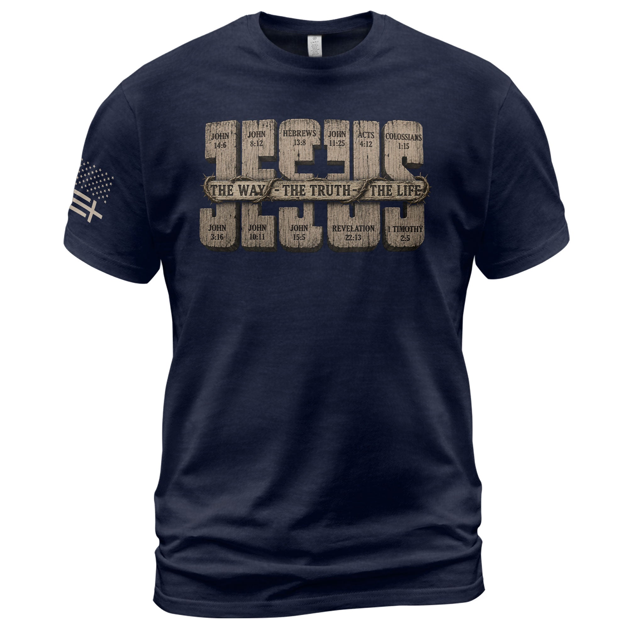 Jesus Shirt Men Christian T-Shirt The Way The Truth The Life Bible Verse Faith Graphic Tee