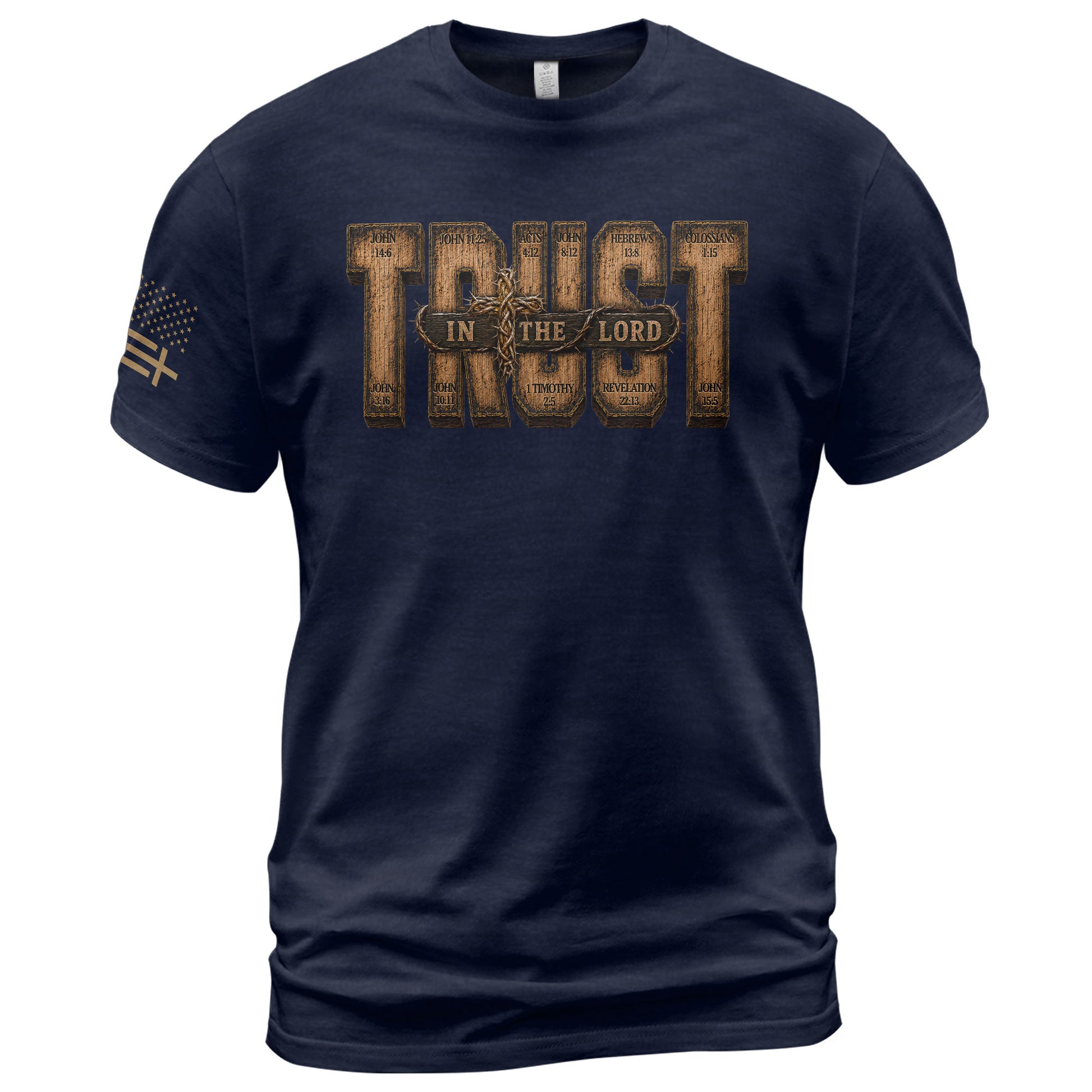 Trust In The Lord Shirt Mens Christian Bible Verse T-Shirt Scripture Graphic Tee - Rust Field Wear