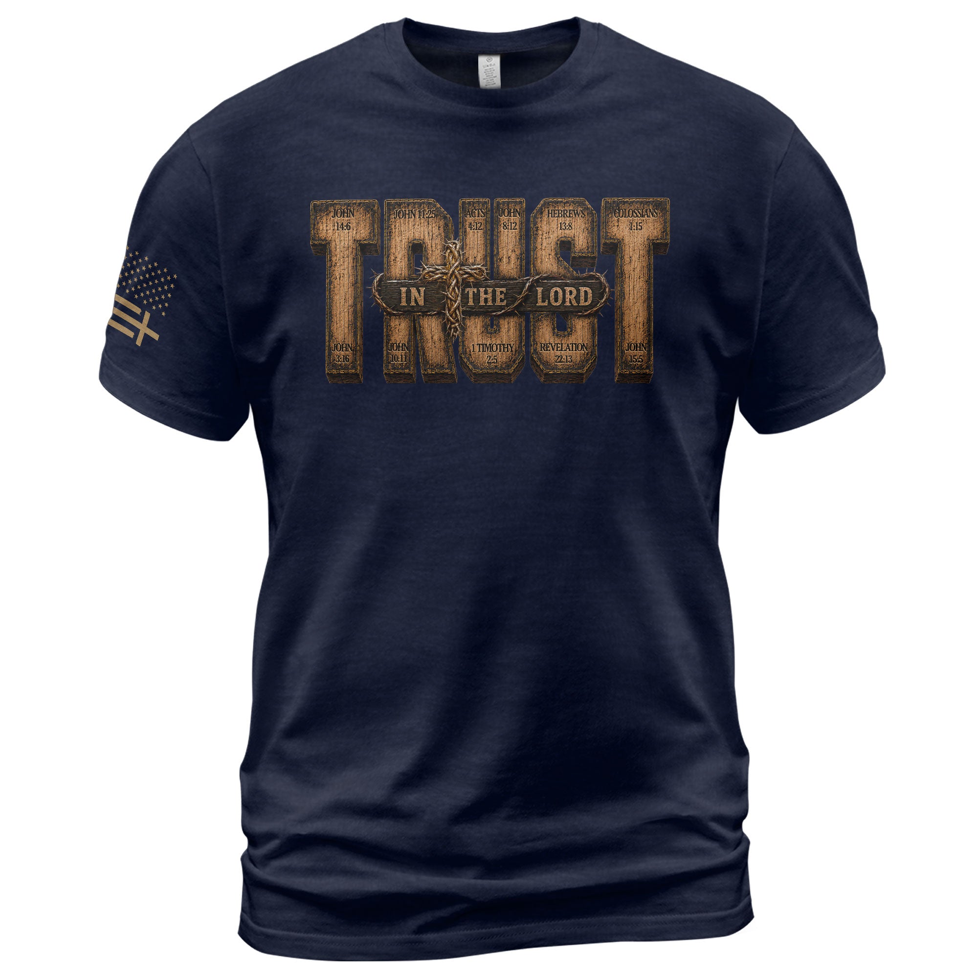 Trust In The Lord Shirt Mens Christian Bible Verse T-Shirt Scripture Graphic Tee - Rust Field Wear