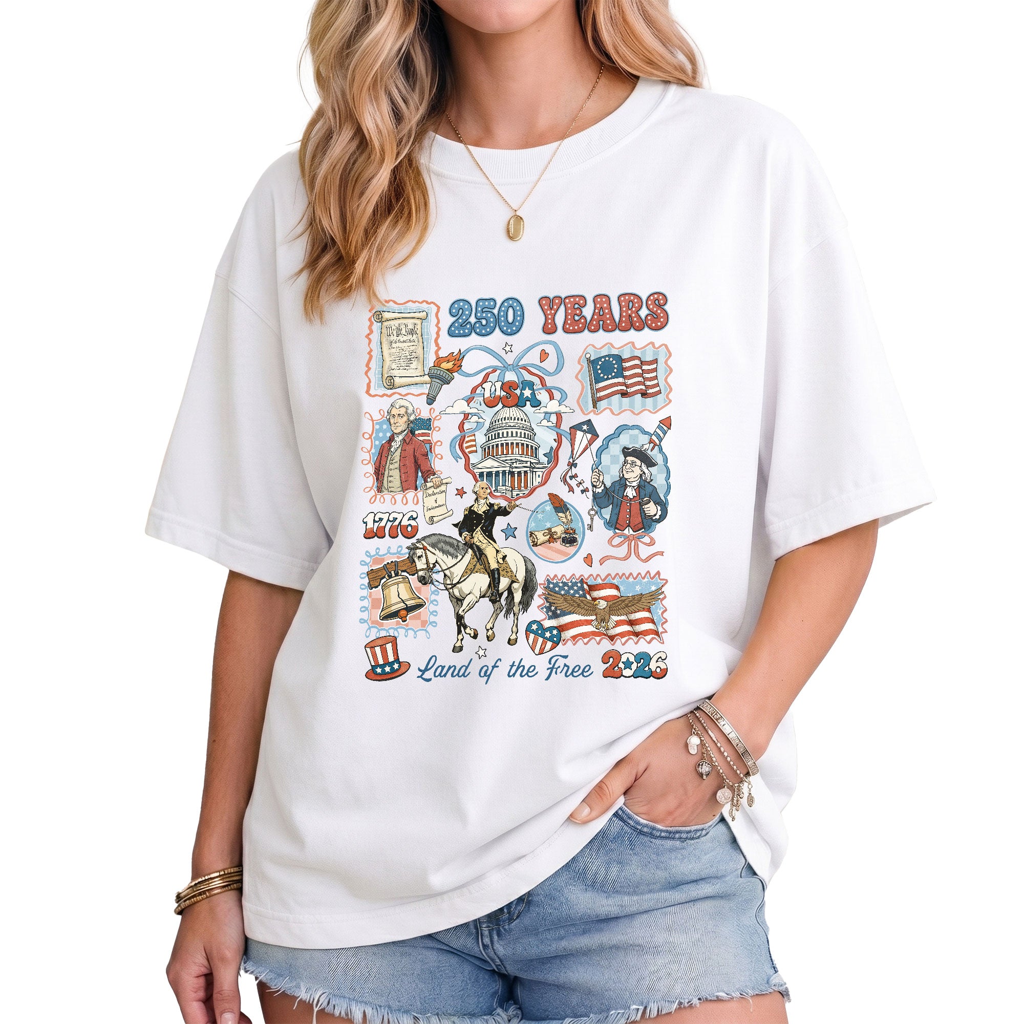 1776-2026 USA 250th Celebration Shirt - Retro Freedom Stamp Patriotic T-Shirt - Rust Field Wear