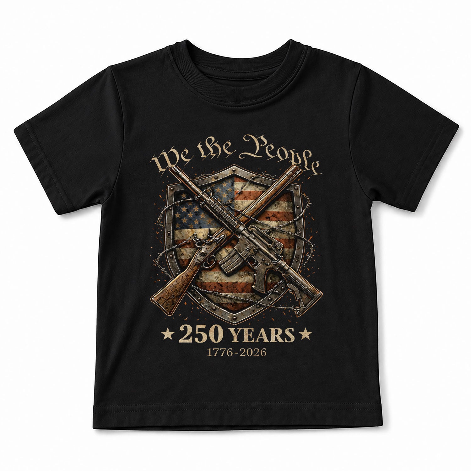 We The People 250 Years Kids T-Shirt 1776–2026 Patriotic USA Freedom Youth Tee