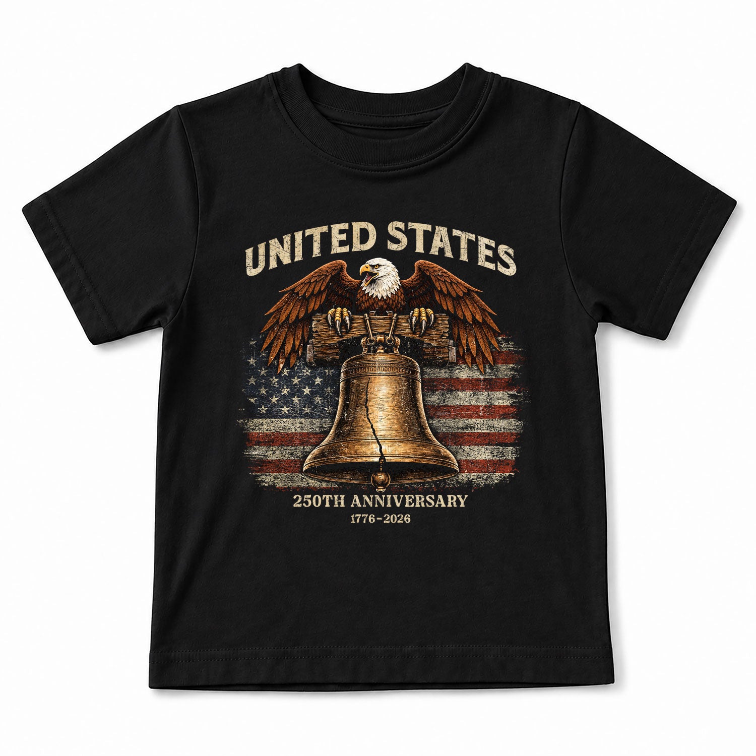 Kids United States 250th Anniversary T-Shirt 1776–2026 Liberty Bell Patriotic Tee
