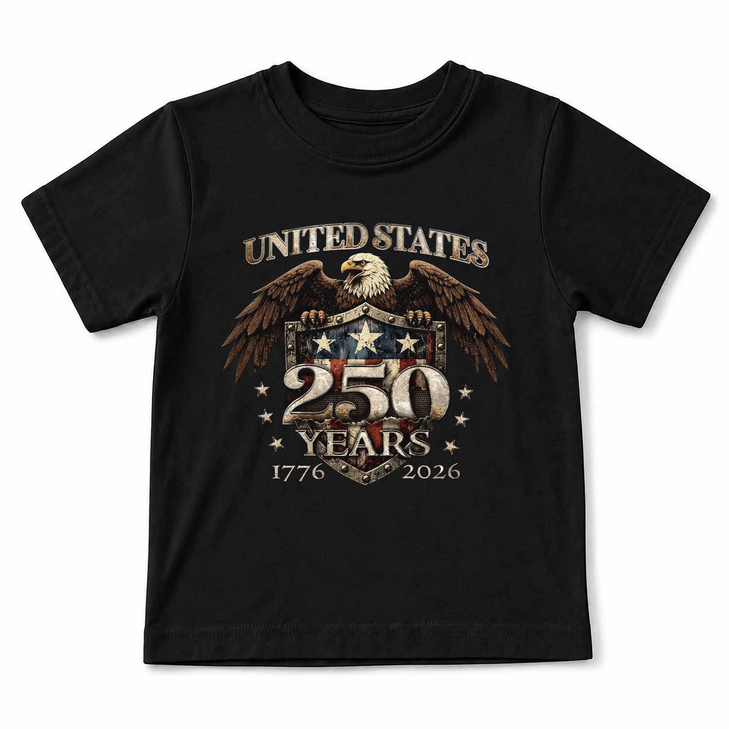250 Years Kids T-Shirt United States Patriotic Eagle American Flag 1776-2026 Youth Tee