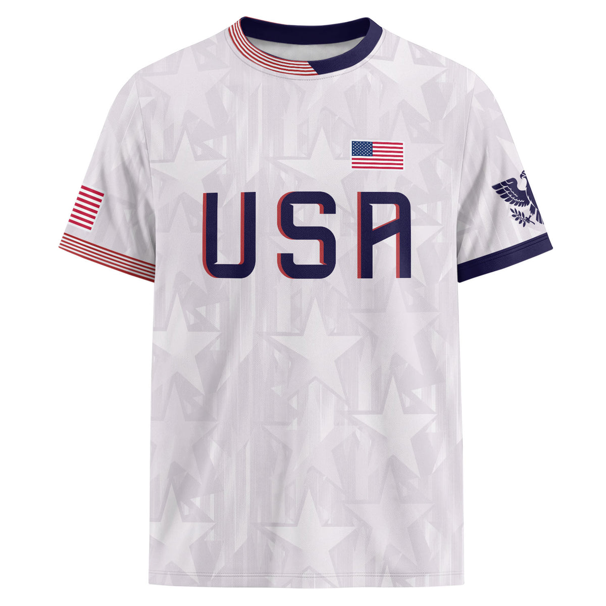 White USA Soccer Jersey Men Patriotic United States Football Shirt Team Sportswear Gift - Rust Field Wear