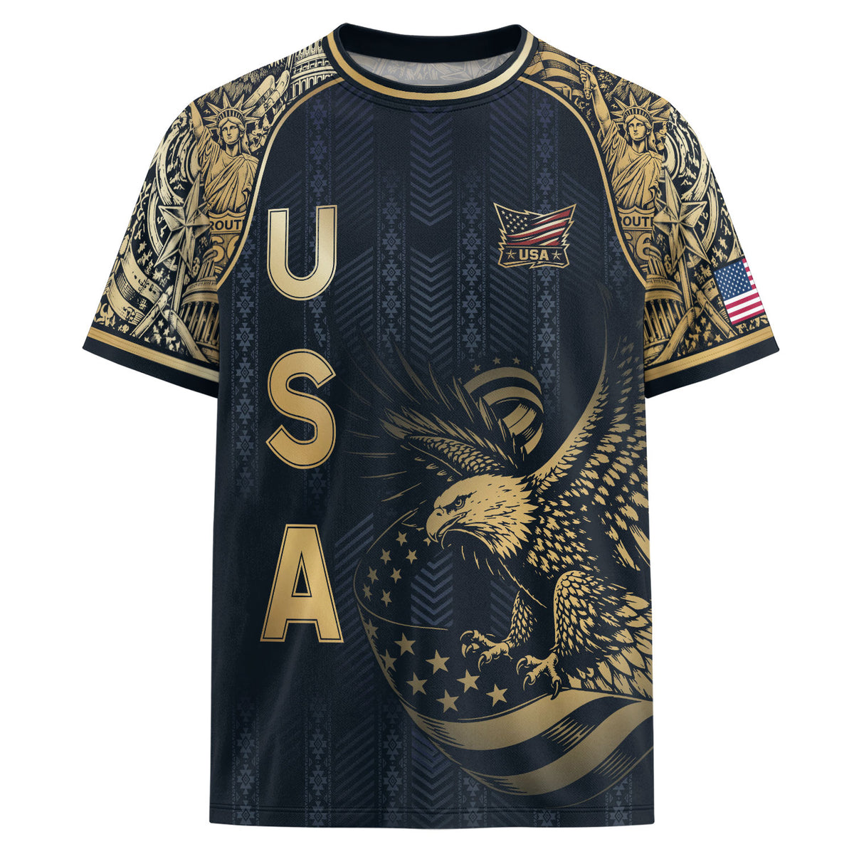 Adult Soccer Jersey Blue Edition Elite Eagle Emblem Patriotic Athletic Sport Top - Rust Field Wear