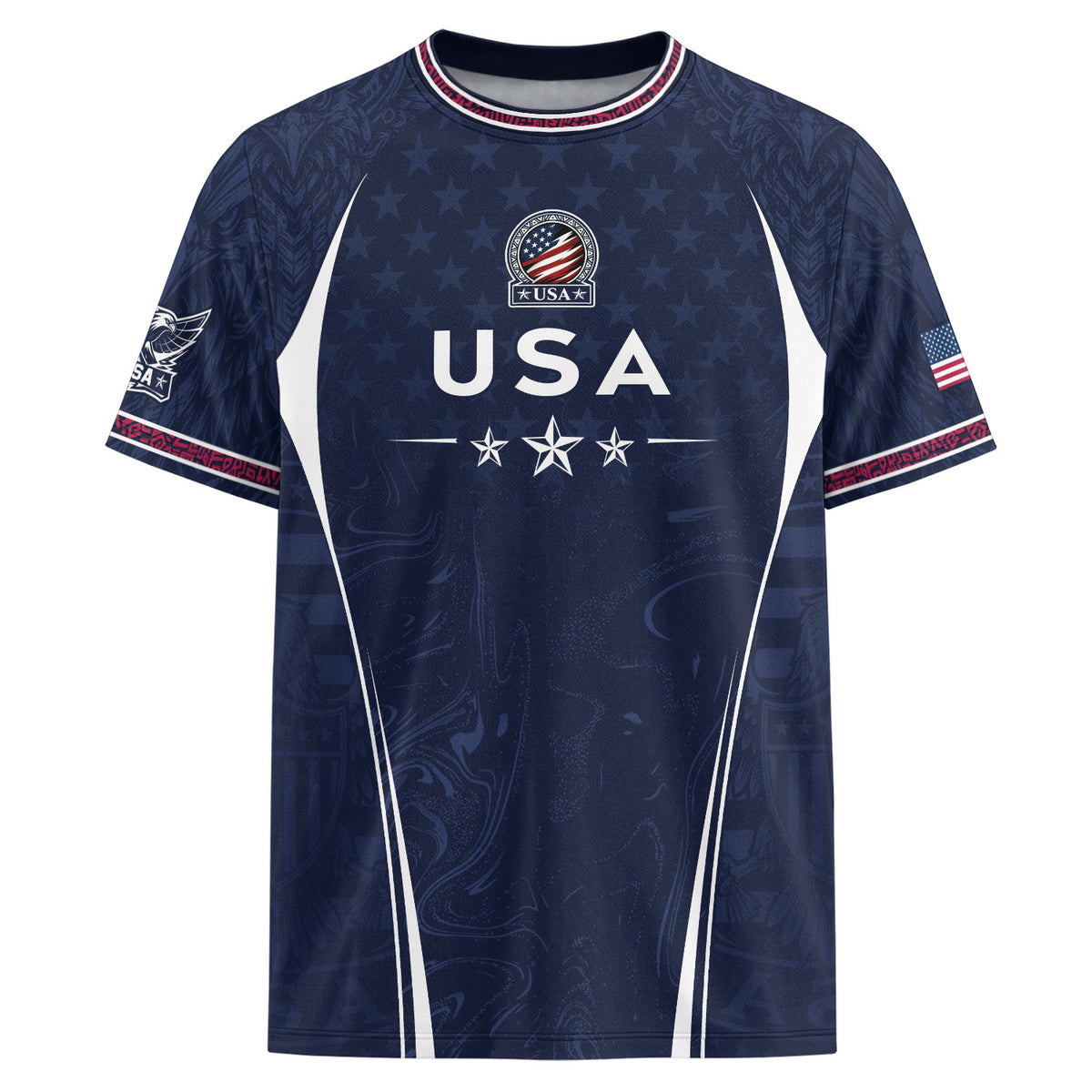 Navy Blue USA Soccer Jersey Patriotic Eagle Football Shirt American Pride Sports Fan Apparel for Men - Rust Field Wear