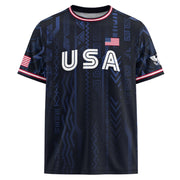 USA Soccer Jersey Adult Eagle Crest Patriotic Football Shirt Navy Blue Fan Edition