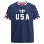 USA Eagle Patriotic Soccer Jersey Adult Navy Blue American Flag Independence Shirt