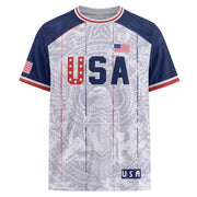 USA Soccer Jersey Men White Patriotic Eagle Team Graphic Football Shirt