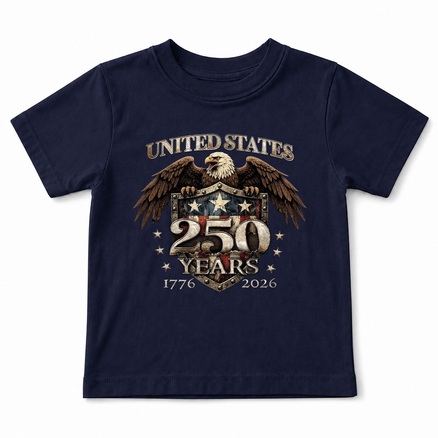 250 Years Kids T-Shirt United States Patriotic Eagle American Flag 1776-2026 Youth Tee