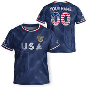 Custom Name Kids Soccer Jersey Personalized USA Youth Athletic Sport T Shirt