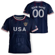 Personalized Youth Soccer Jersey Style Custom Name Number USA Kids Activewear Top