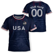 Personalized Youth Soccer Jersey Style Custom Name Number USA Kids Activewear Top