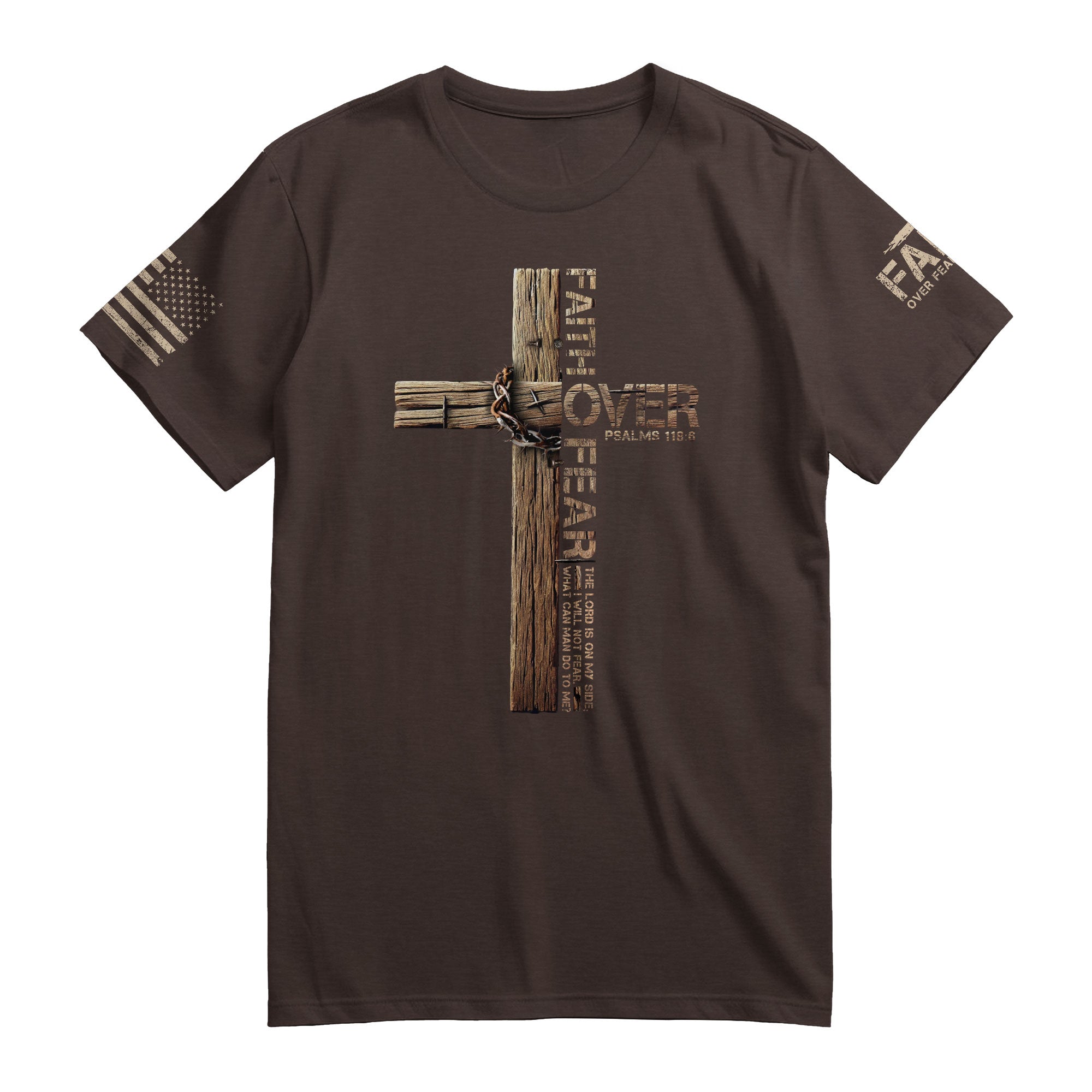 Christian Cross T-Shirt – Faith Over Fear Edition