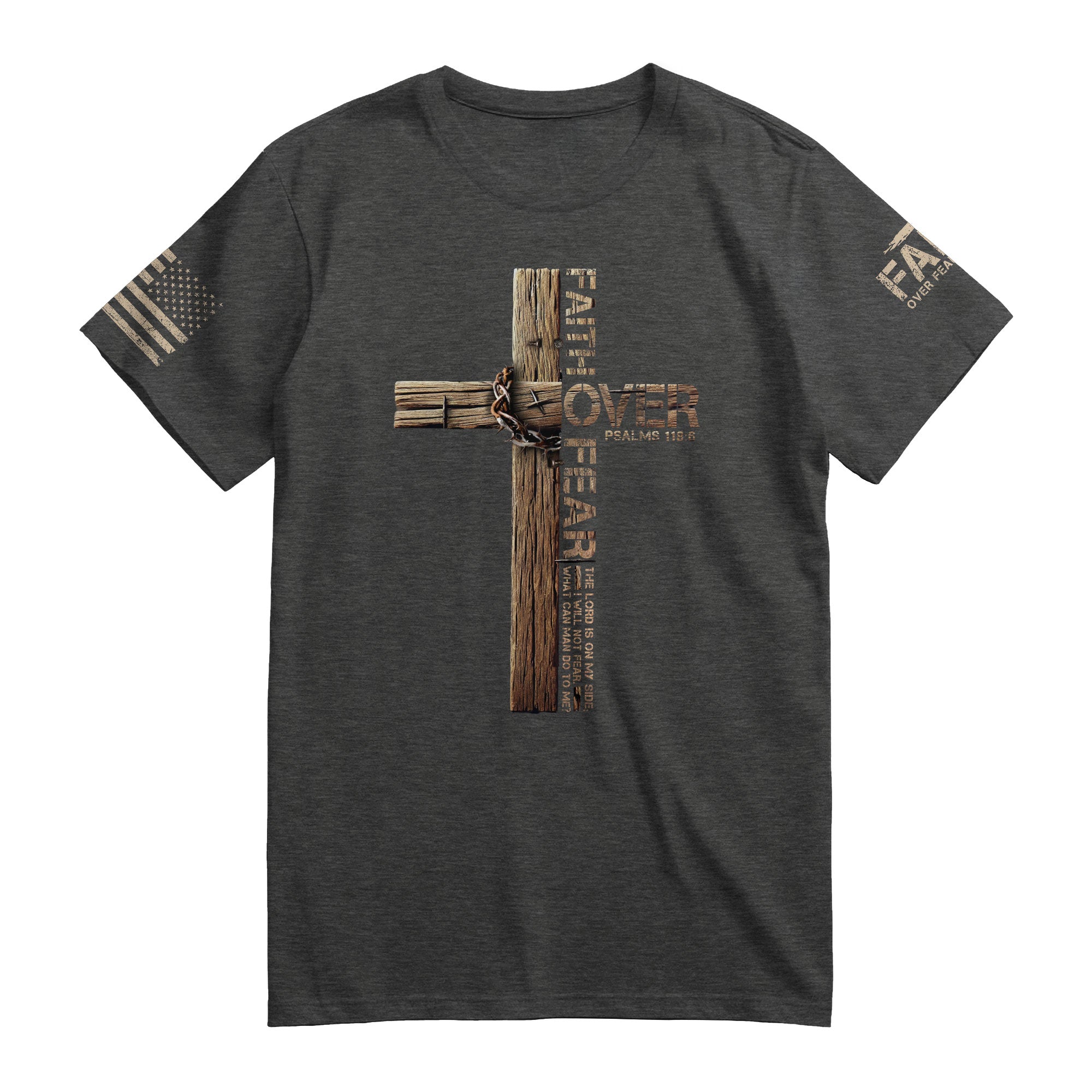 Christian Cross T-Shirt – Faith Over Fear Edition