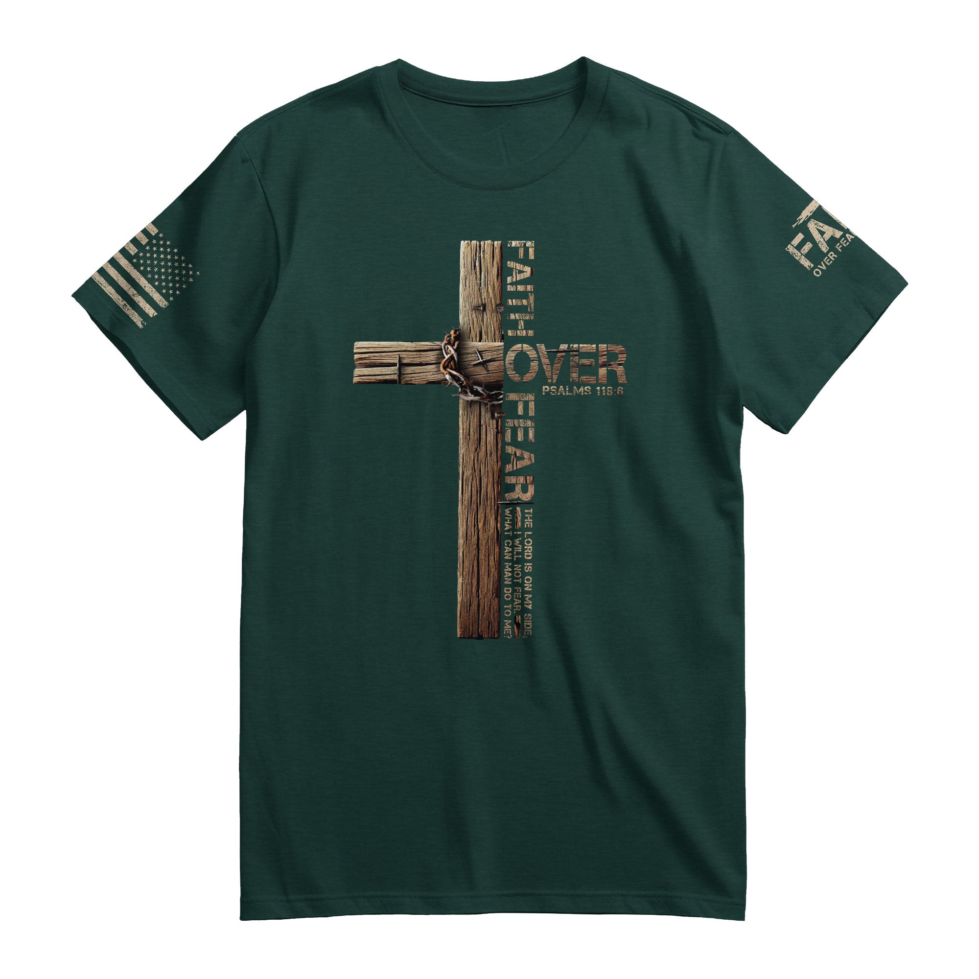 Christian Cross T-Shirt – Faith Over Fear Edition