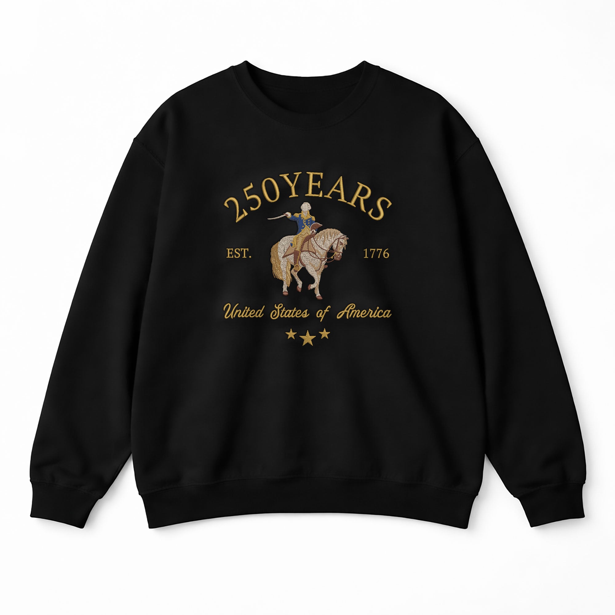 Vintage USA 250th Anniversary 250 Years Embroidered Sweatshirt 1776-2026 Patriotic