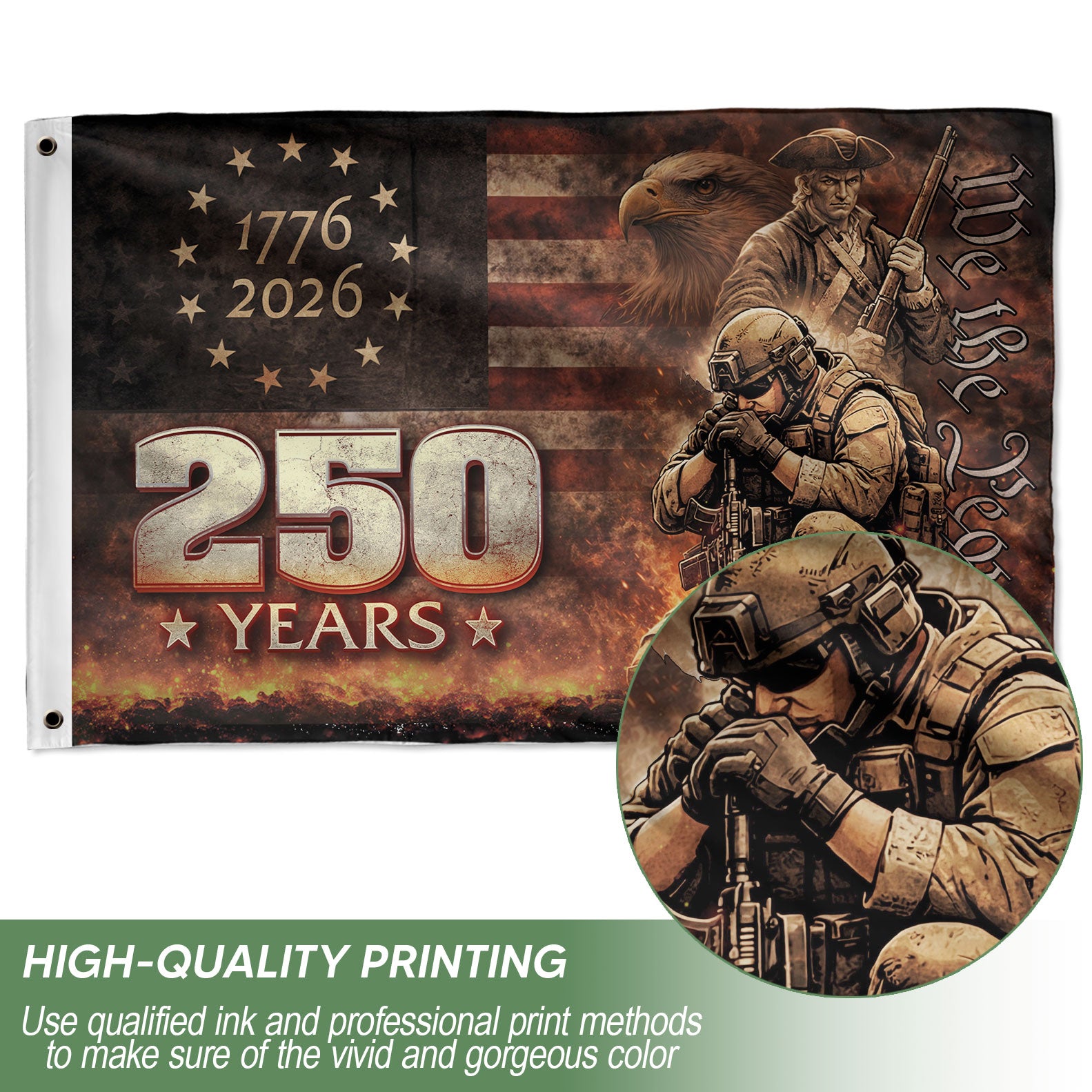 American Eagle 250th Flag 1776–2026, United States Patriotic Heritage Flag