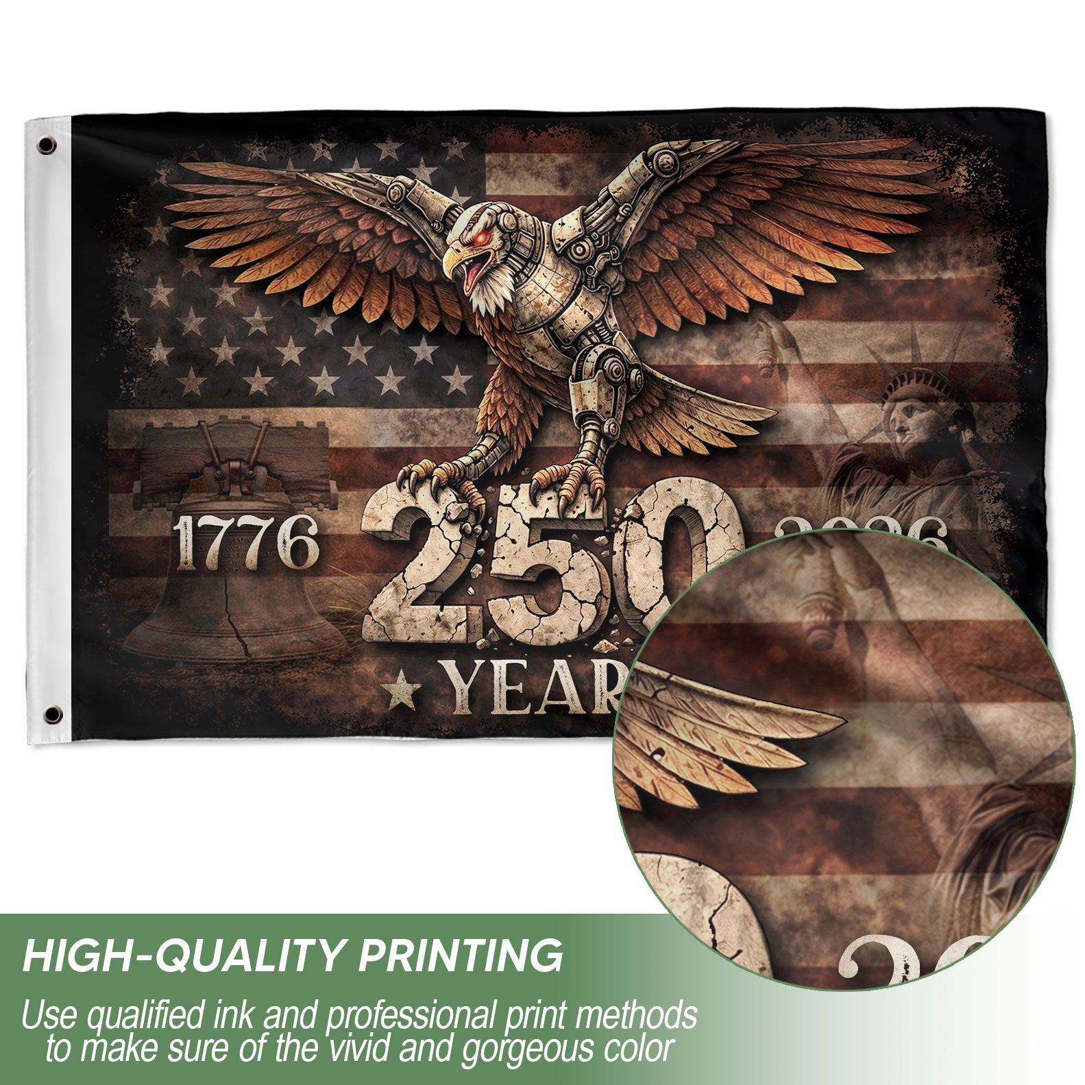 United States 250th Anniversary Flag 1776–2026 American Eagle Patriotic Flag