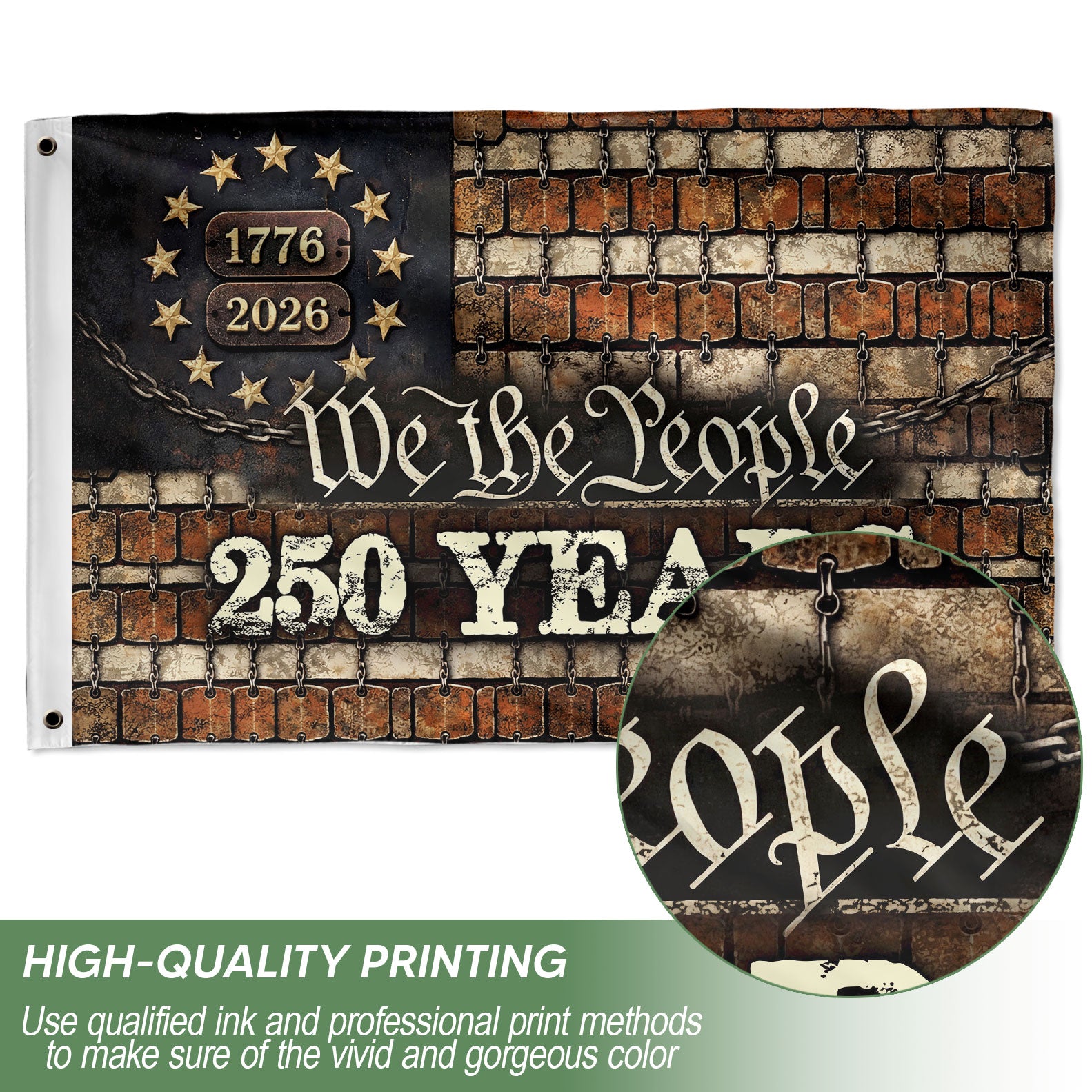 250 Years Independence Anniversary Flag 1776–2026 Modern Patriotic Flag