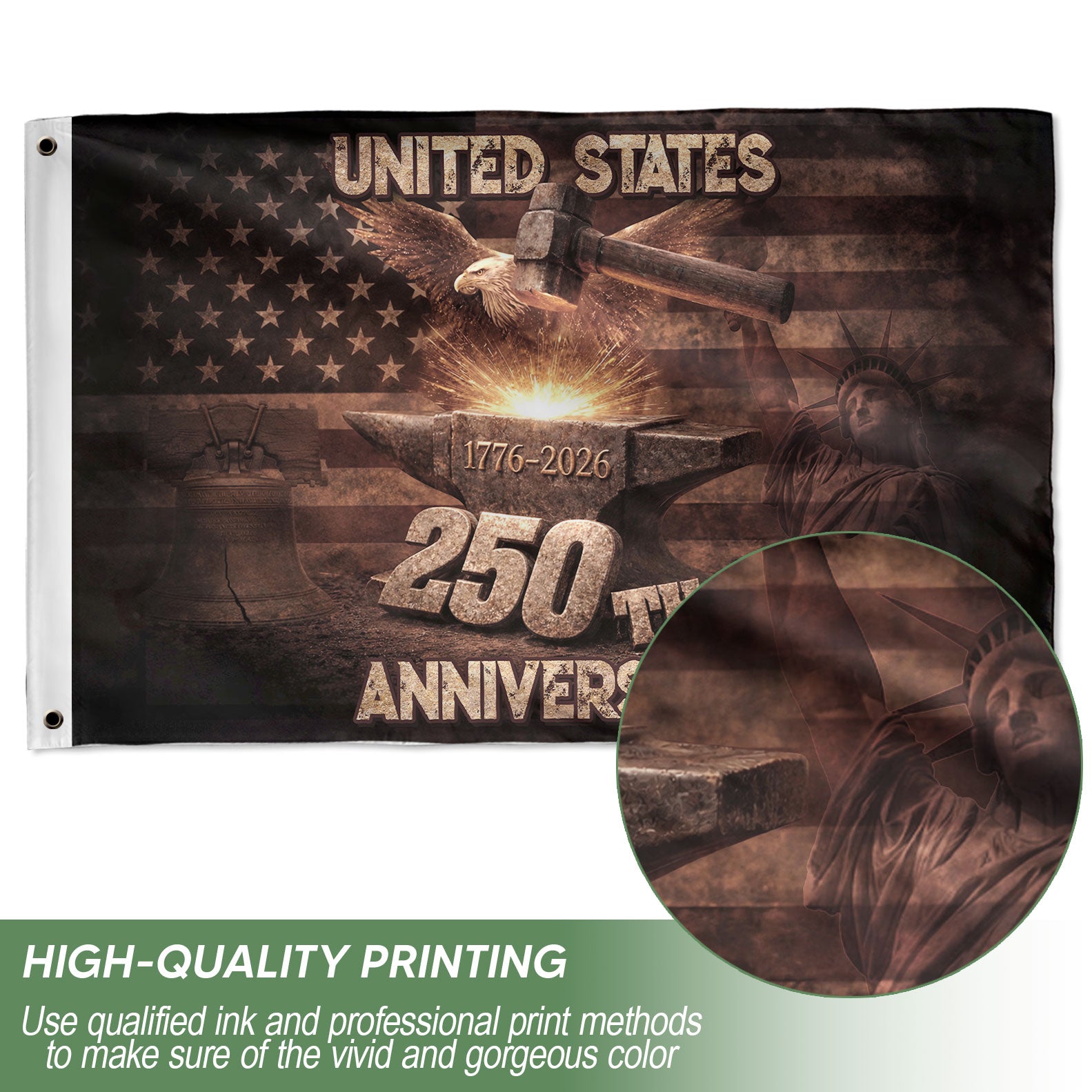 United States 250th Flag 1776–2026 Patriotic Outdoor Flag