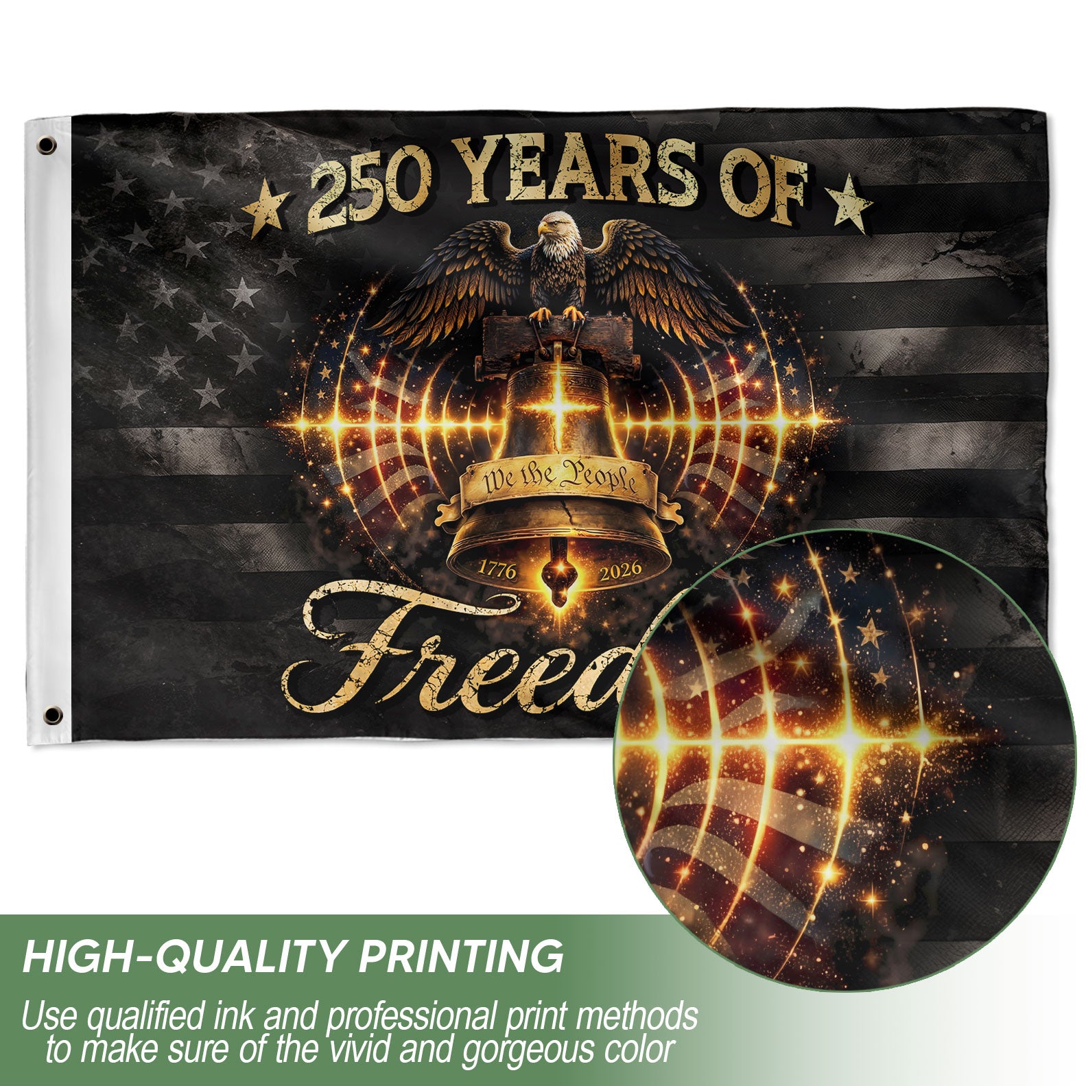 Christian Cross Eagle 250th Anniversary USA House Flag, We The People Flag 1776–2026