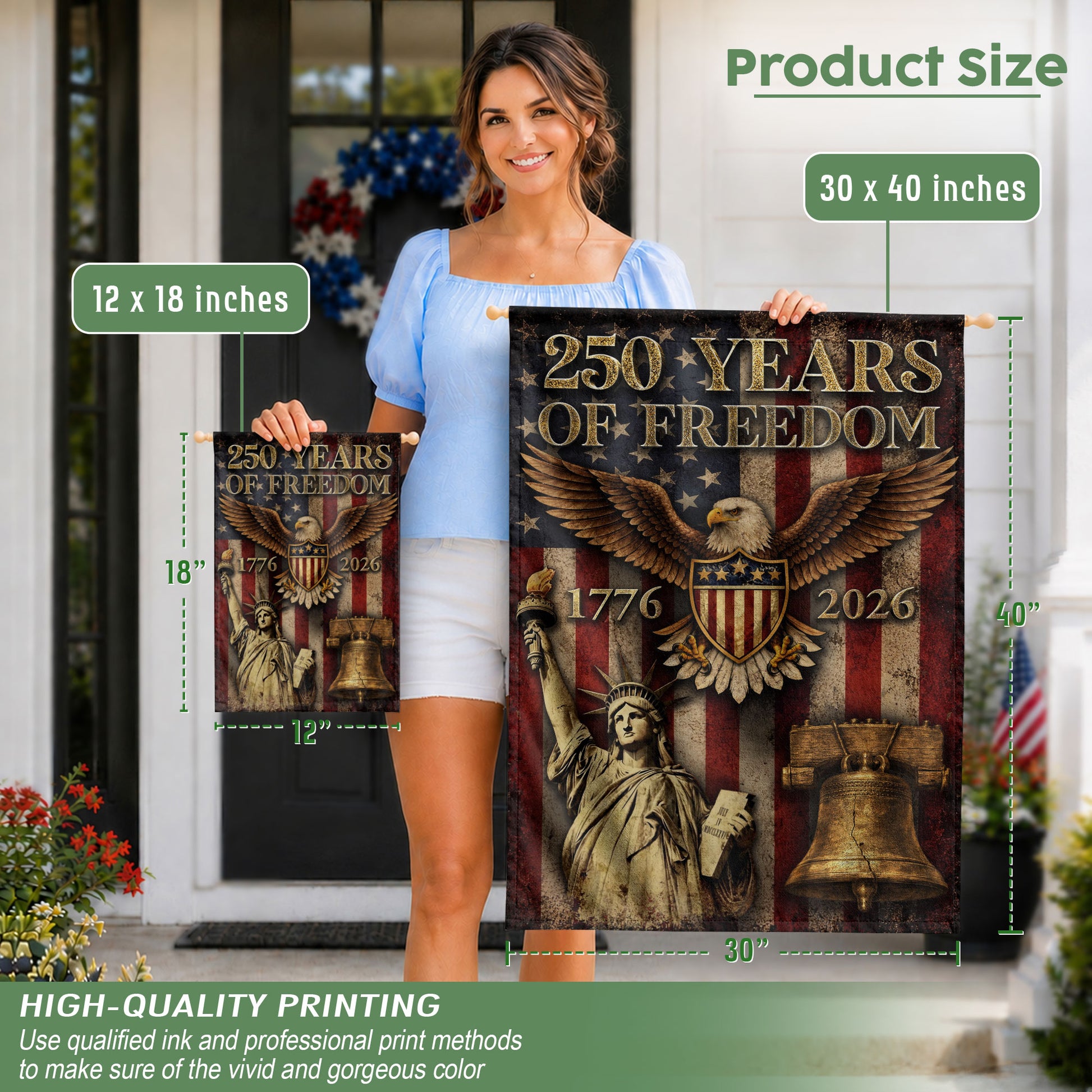 250th Anniversary United States Garden Flag - Patriotic Eagle Shield Home Decor 2026 - Rust Field Wear