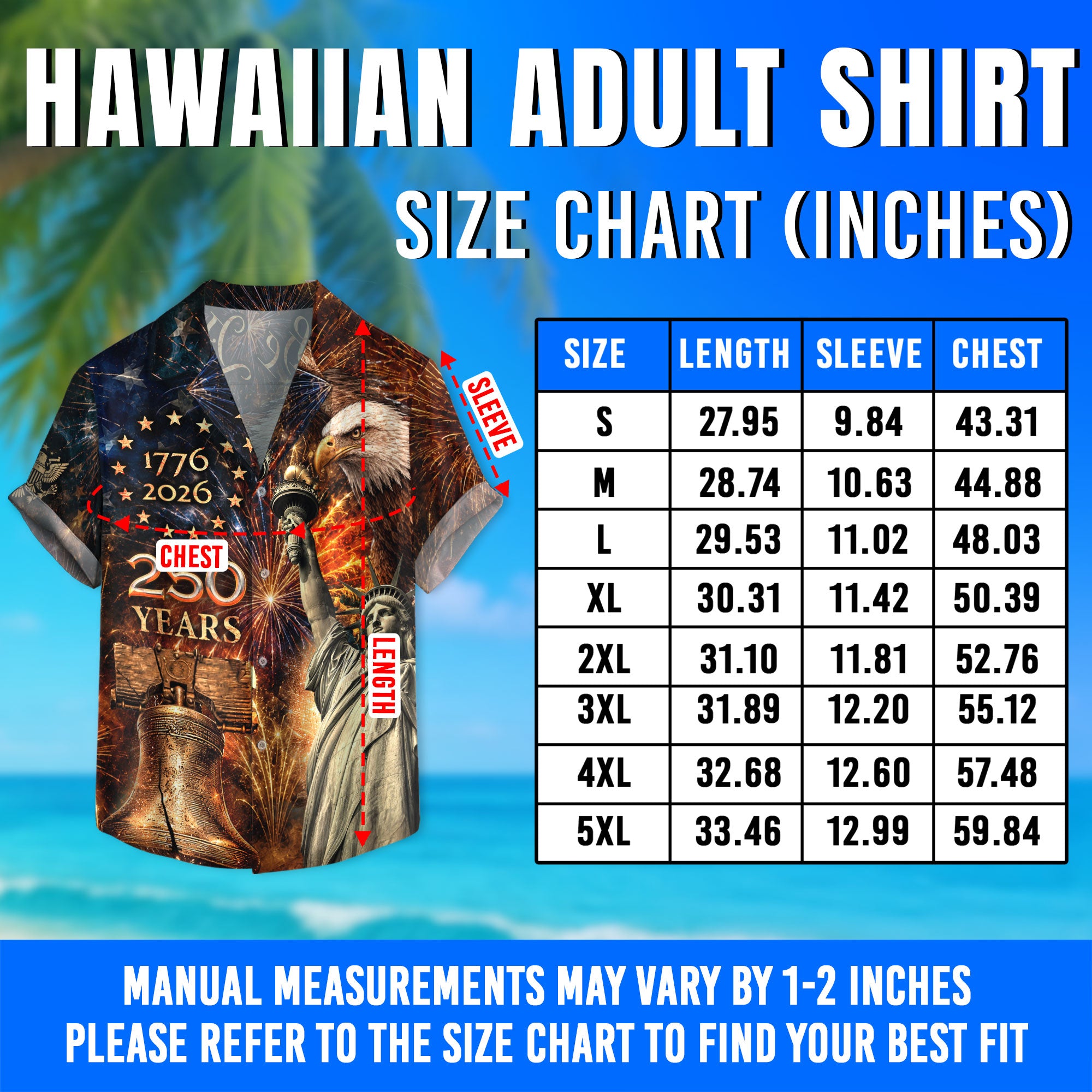 America 250th Anniversary Fireworks Hawaiian Shirt – Liberty & Eagle Tribute