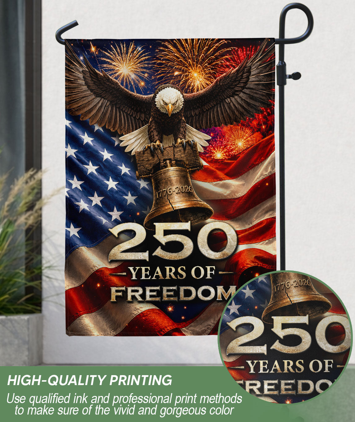 250 Years of Freedom Garden Flag American Eagle Patriotic Yard Decor USA