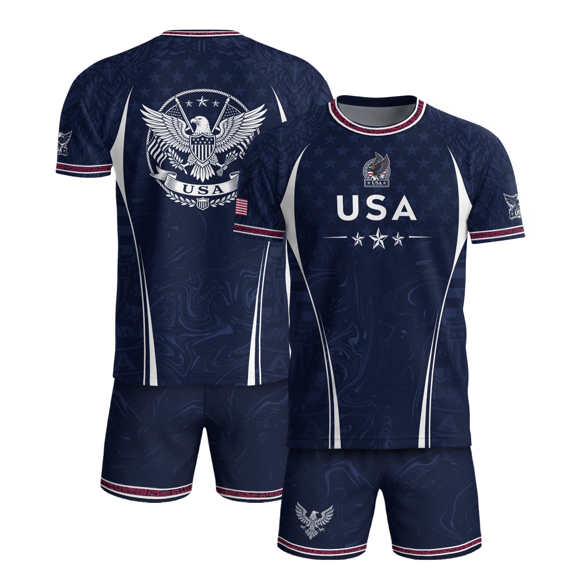 Navy Blue USA Soccer Jersey Patriotic Eagle Football Shirt American Pride Sports Fan Apparel for Men