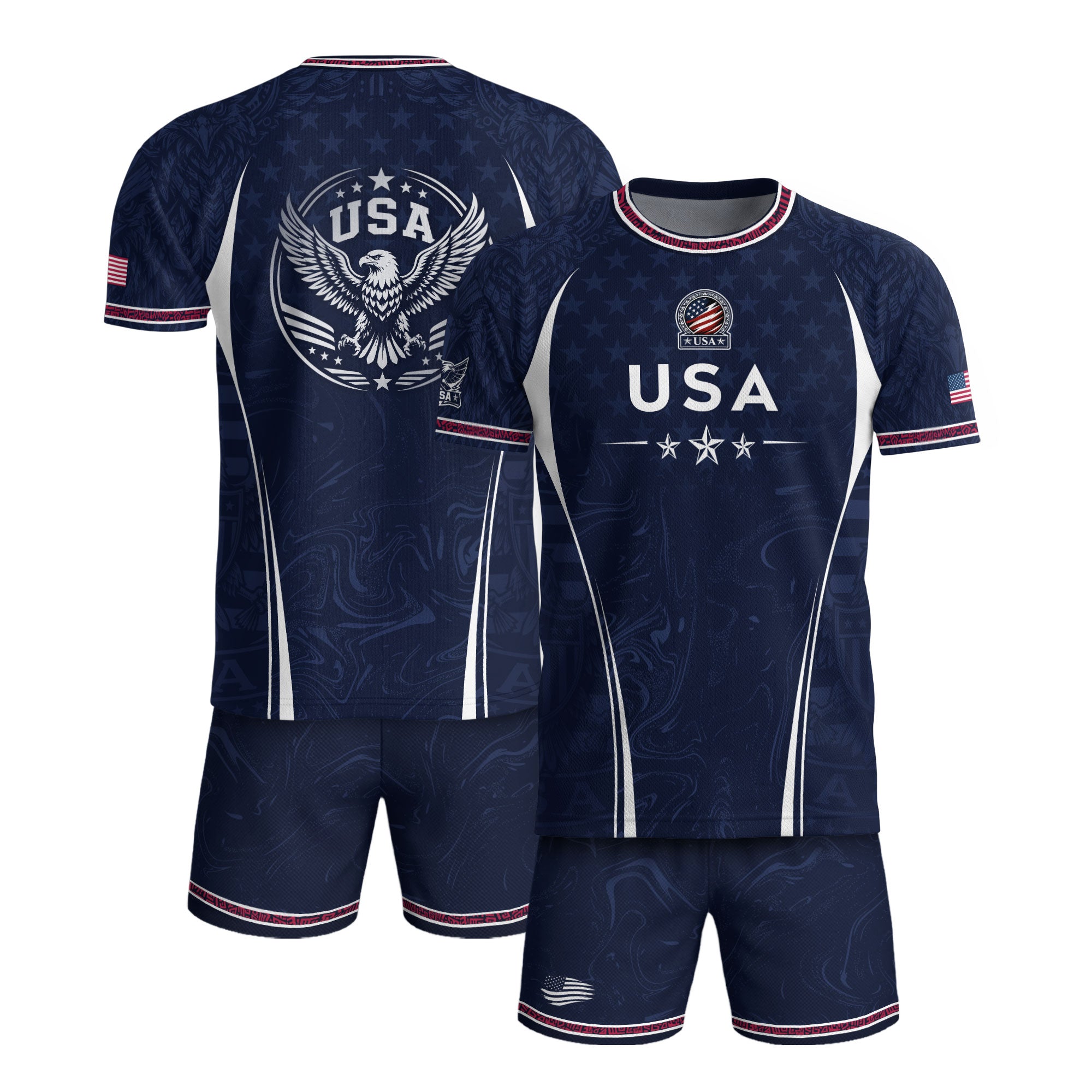 Navy Blue USA Soccer Jersey Patriotic Eagle Football Shirt American Pride Sports Fan Apparel for Men