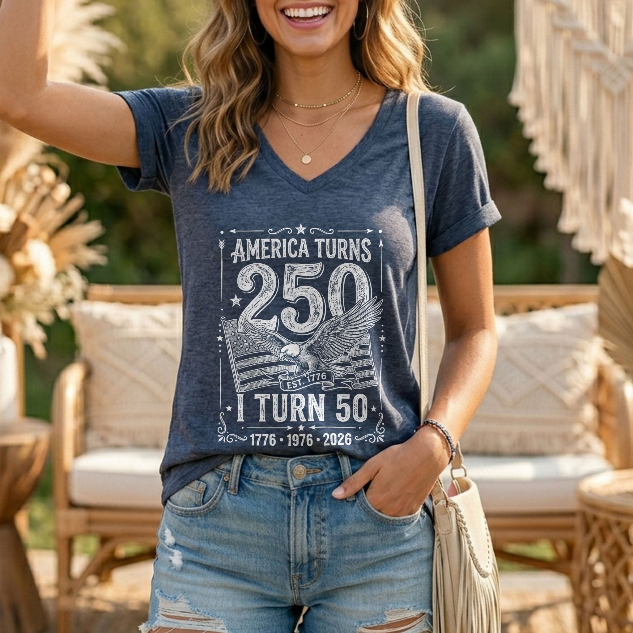 USA 250th Anniversary Celebration Tee - Retro 1976 Birthday Edition 2026 Shirt - Rust Field Wear