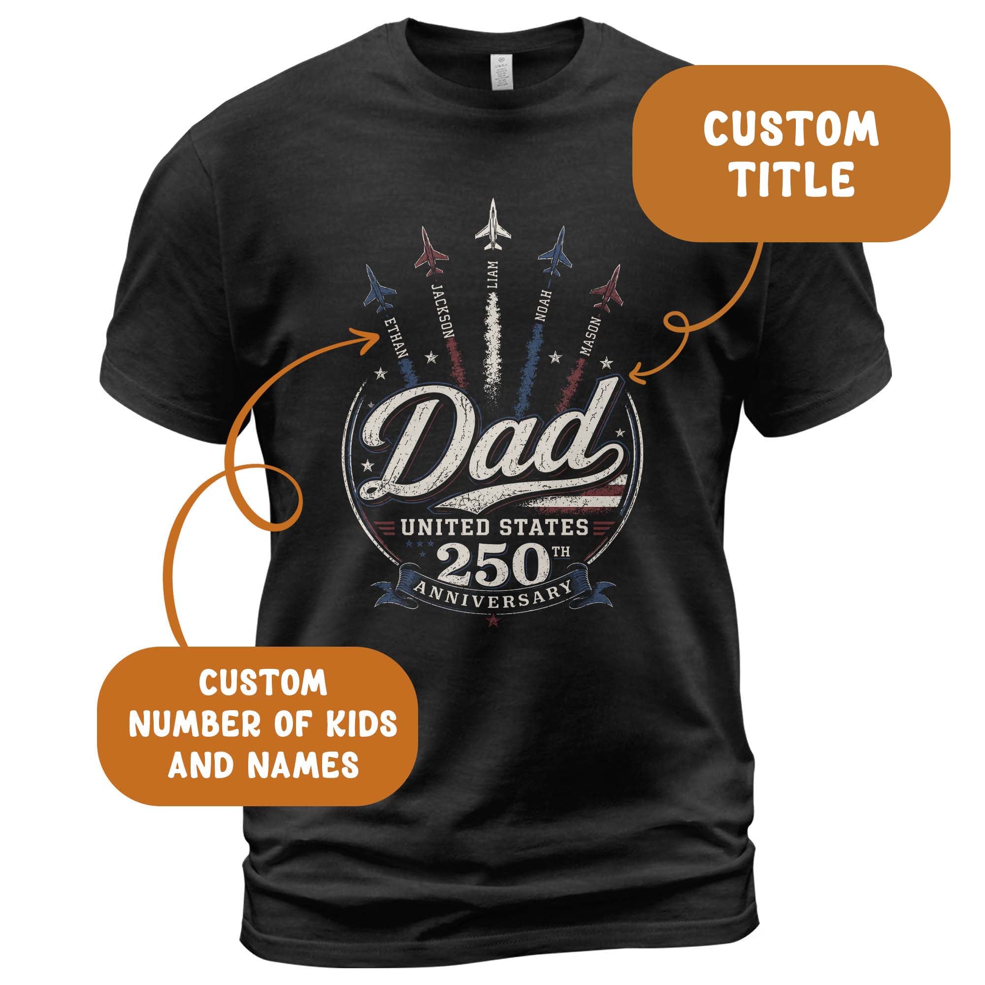 Jet Fighter Aircraft Holiday Shirts Custom Kids Names Personalized Title All Ages Top