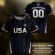 Custom Black and Blue USA Soccer Jersey Set Kid Personalized Name Number