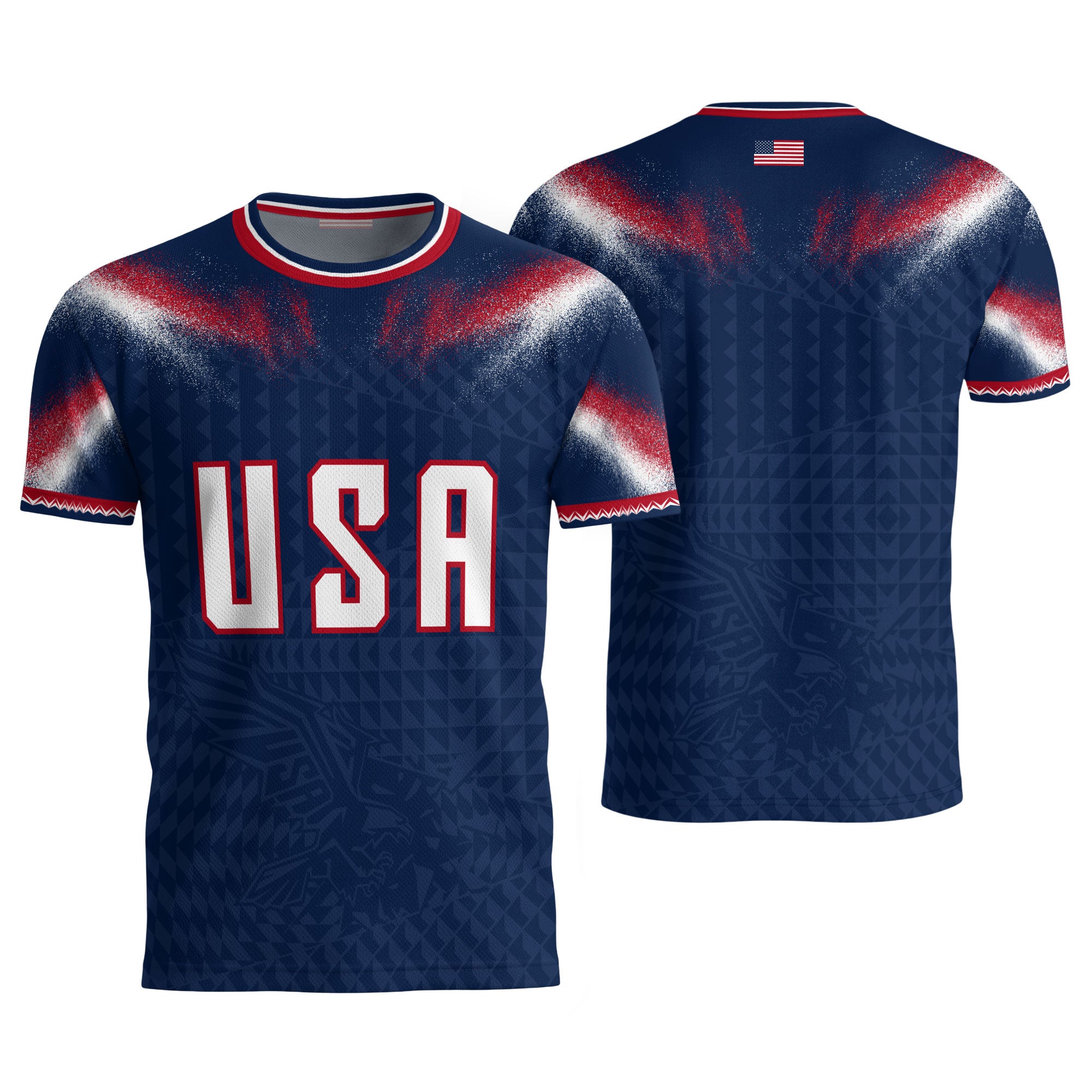 USA Soccer Jersey Men Patriotic Eagle Graphic Tee American Pride Football Shirt