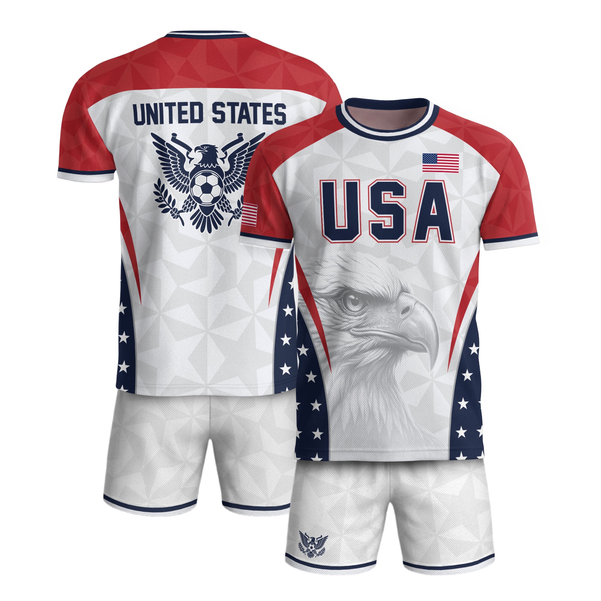USA Soccer Jersey Adult United States Patriotic Eagle Shirt American Football Tee