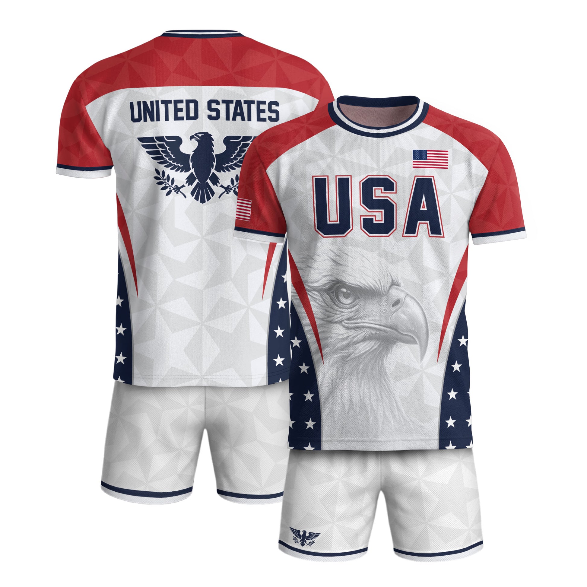 USA Soccer Jersey Adult United States Patriotic Eagle Shirt American Football Tee - Rust Field Wear