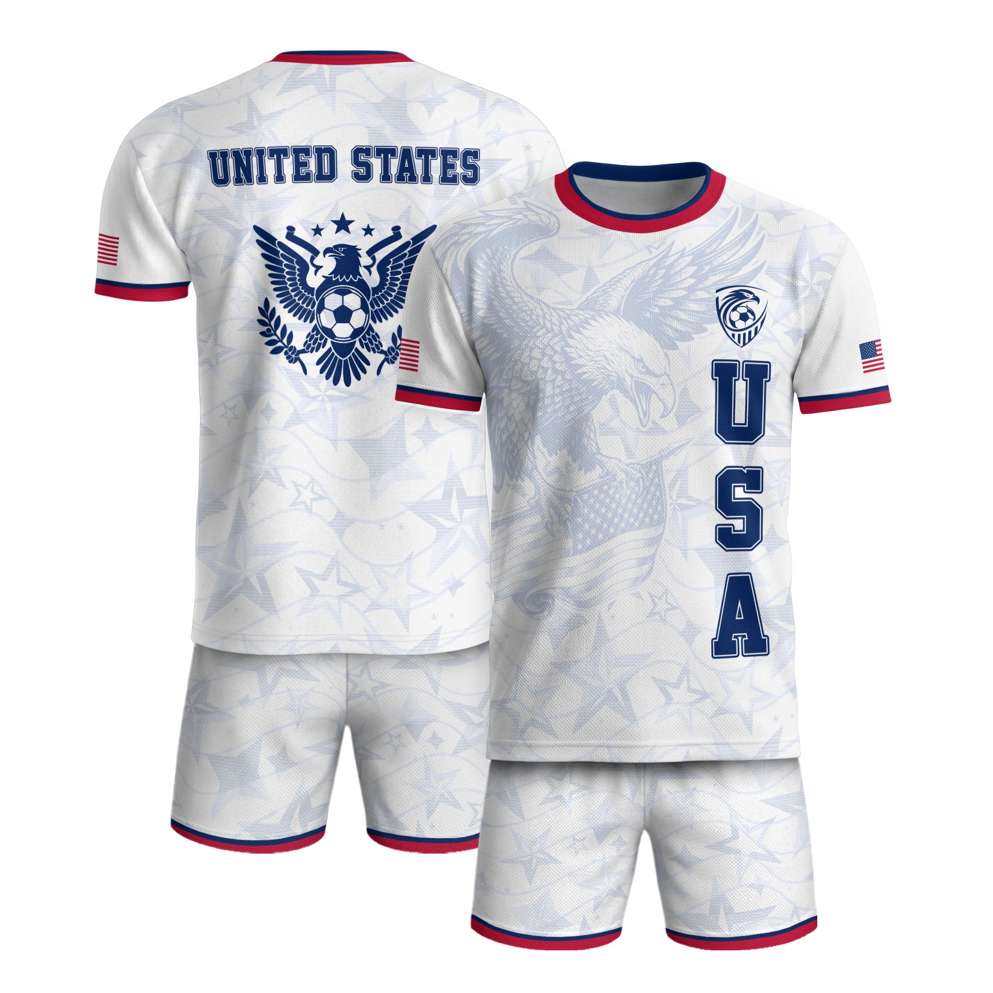 USA Eagle Soccer Jersey Adult Patriotic American Flag Soccer Fan Independence Day Shirt