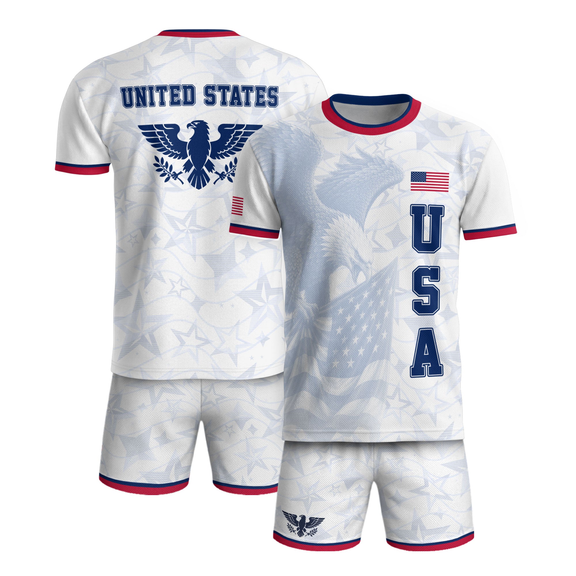 USA Eagle Soccer Jersey Adult Patriotic American Flag Soccer Fan Independence Day Shirt