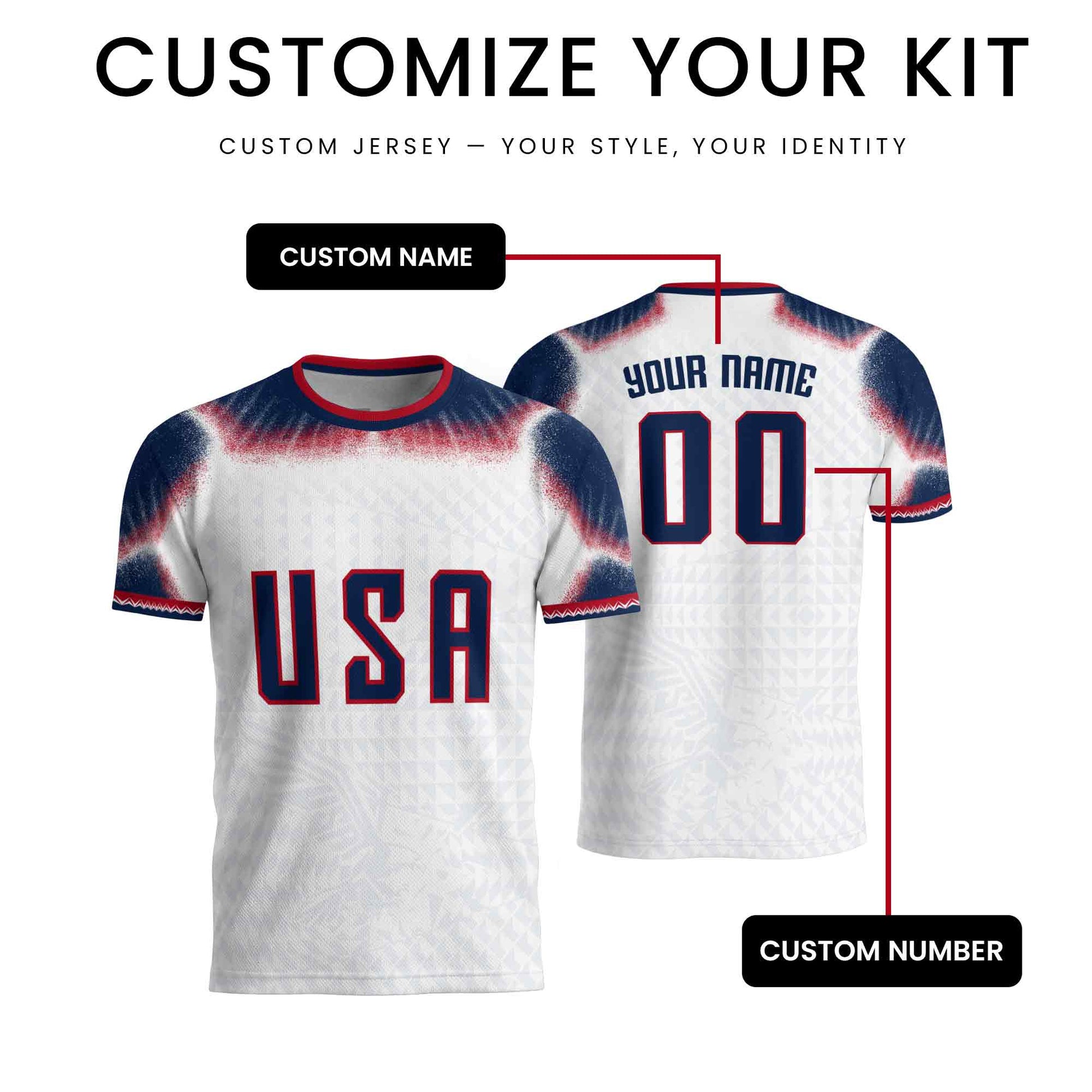 Custom USA Adult Soccer Jersey Personalized Football Shirt with Name and Number - Rust Field Wear