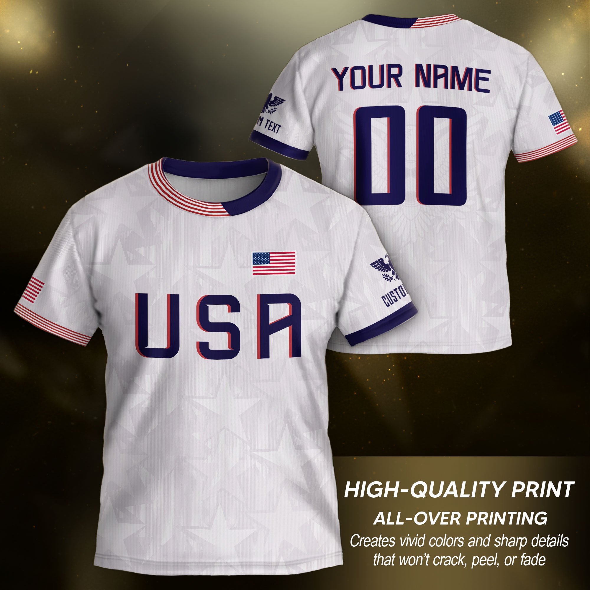 USA Youth Custom Soccer Jersey Heritage Collection White Personalized Sportswear Top