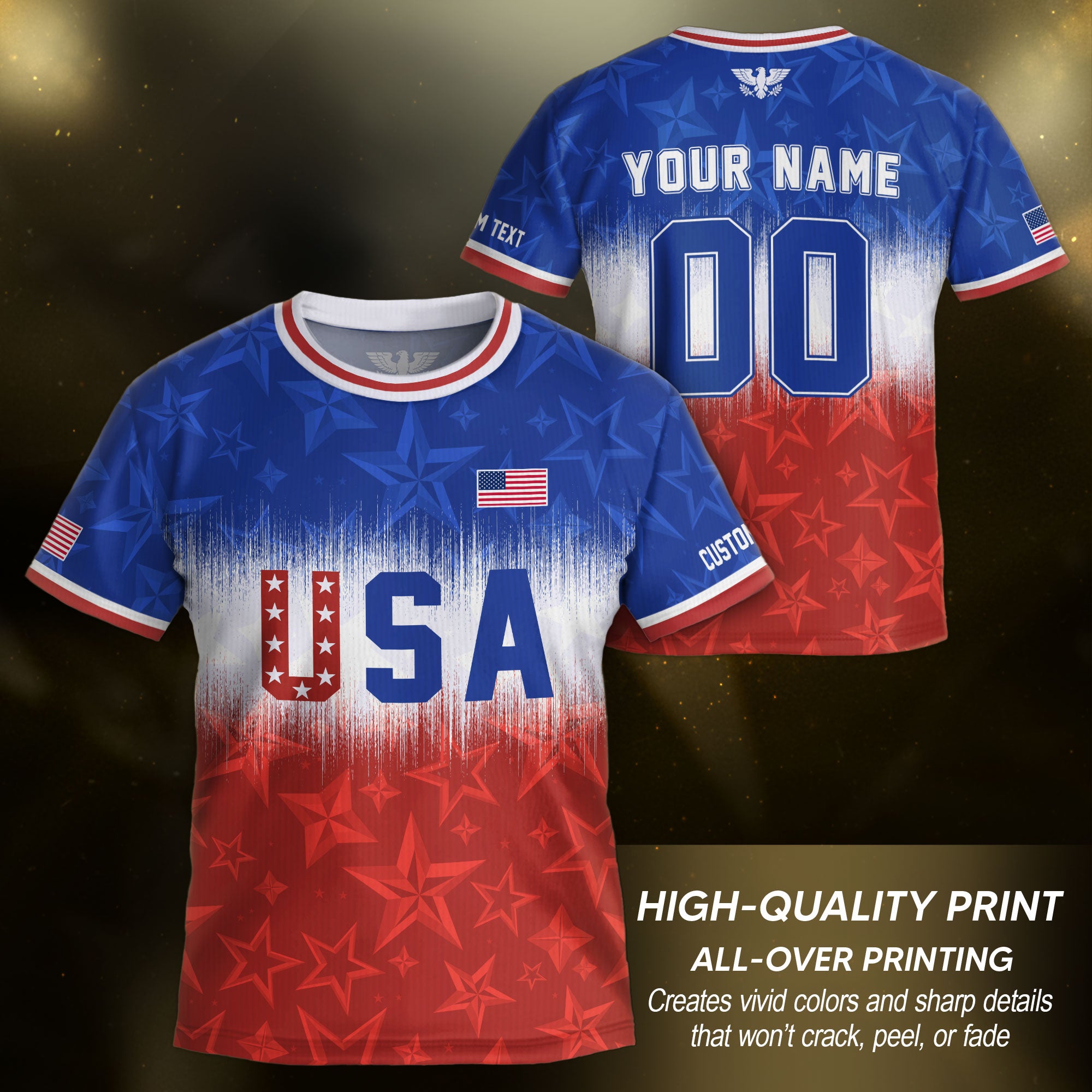 Youth Custom USA Soccer Jersey Heritage Collection Red Star Graphic Personalized Shirt