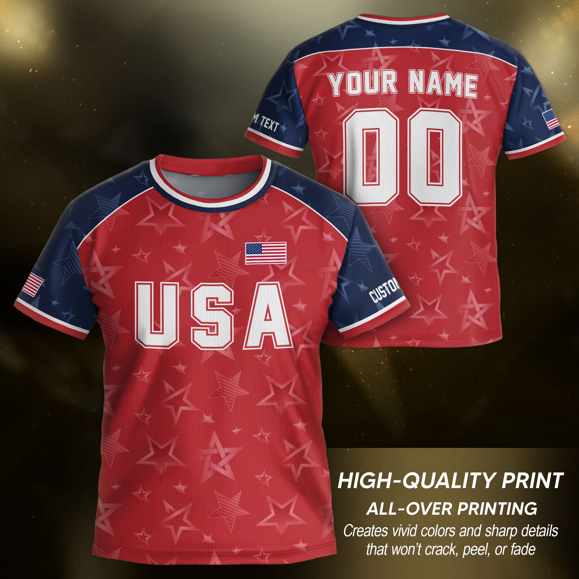 USA Custom Kid Soccer Jersey Heritage Collection Red Star Personalized Youth Sport Top