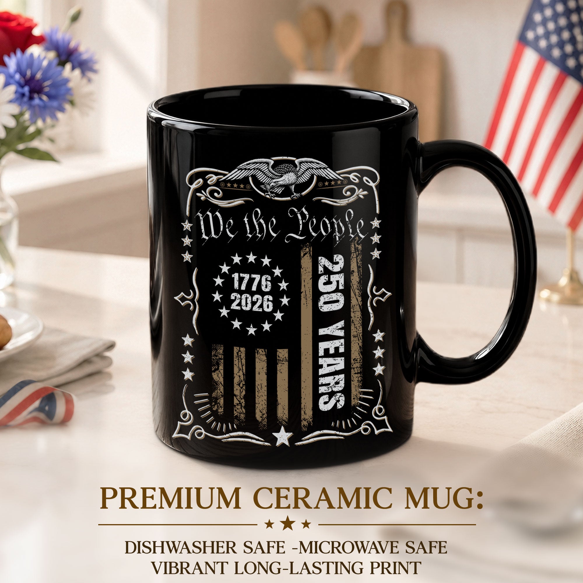 We The People 250 Years Anniversary Mug - 1776-2026 Patriotic Eagle Design Drinkware