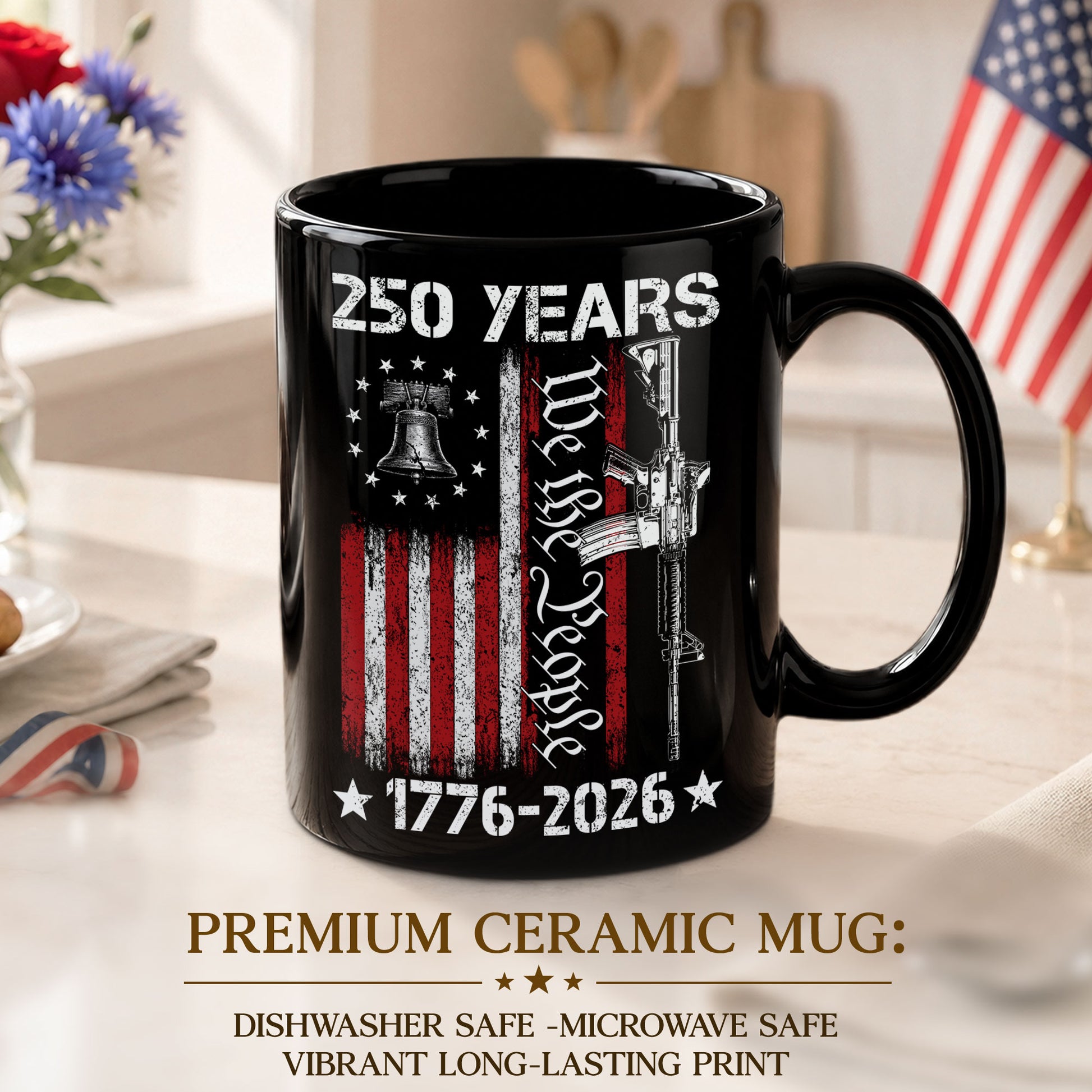 250 Years 1776 2026 Mug We The People Patriotic American Ceramic Cup Gift - Rust Field Wear