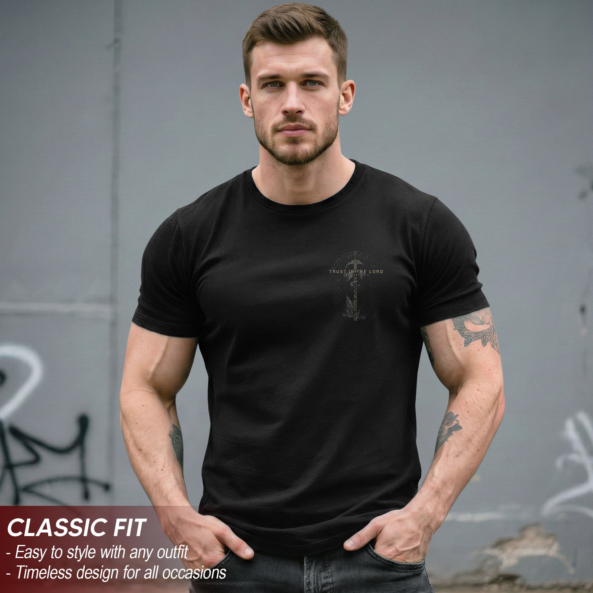 Trust In The Lord Shirt Jesus Christ Crown Of Thorns T-Shirt Christian Religious Tee - Rust Field Wear