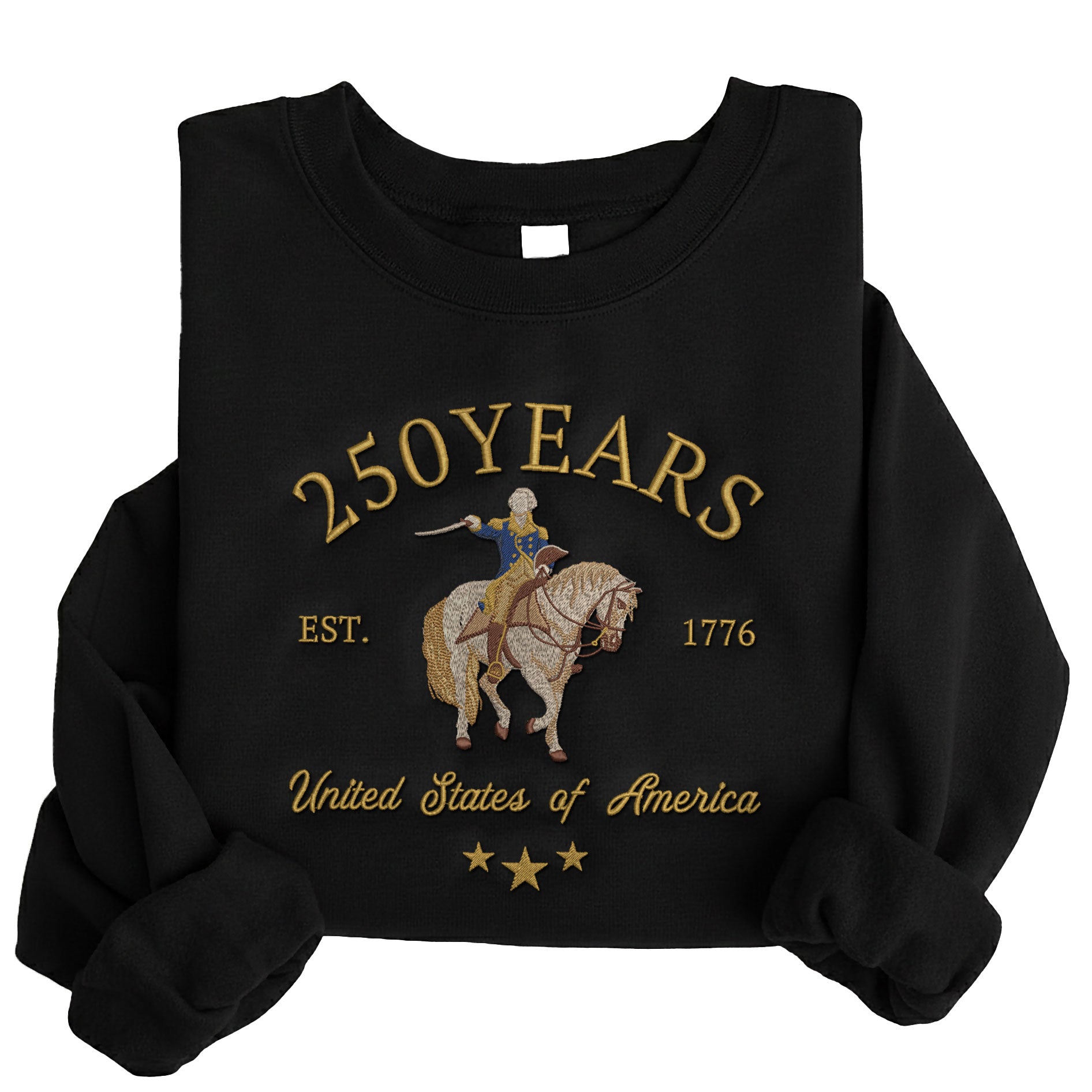 Vintage USA 250th Anniversary 250 Years Embroidered Sweatshirt 1776-2026 Patriotic